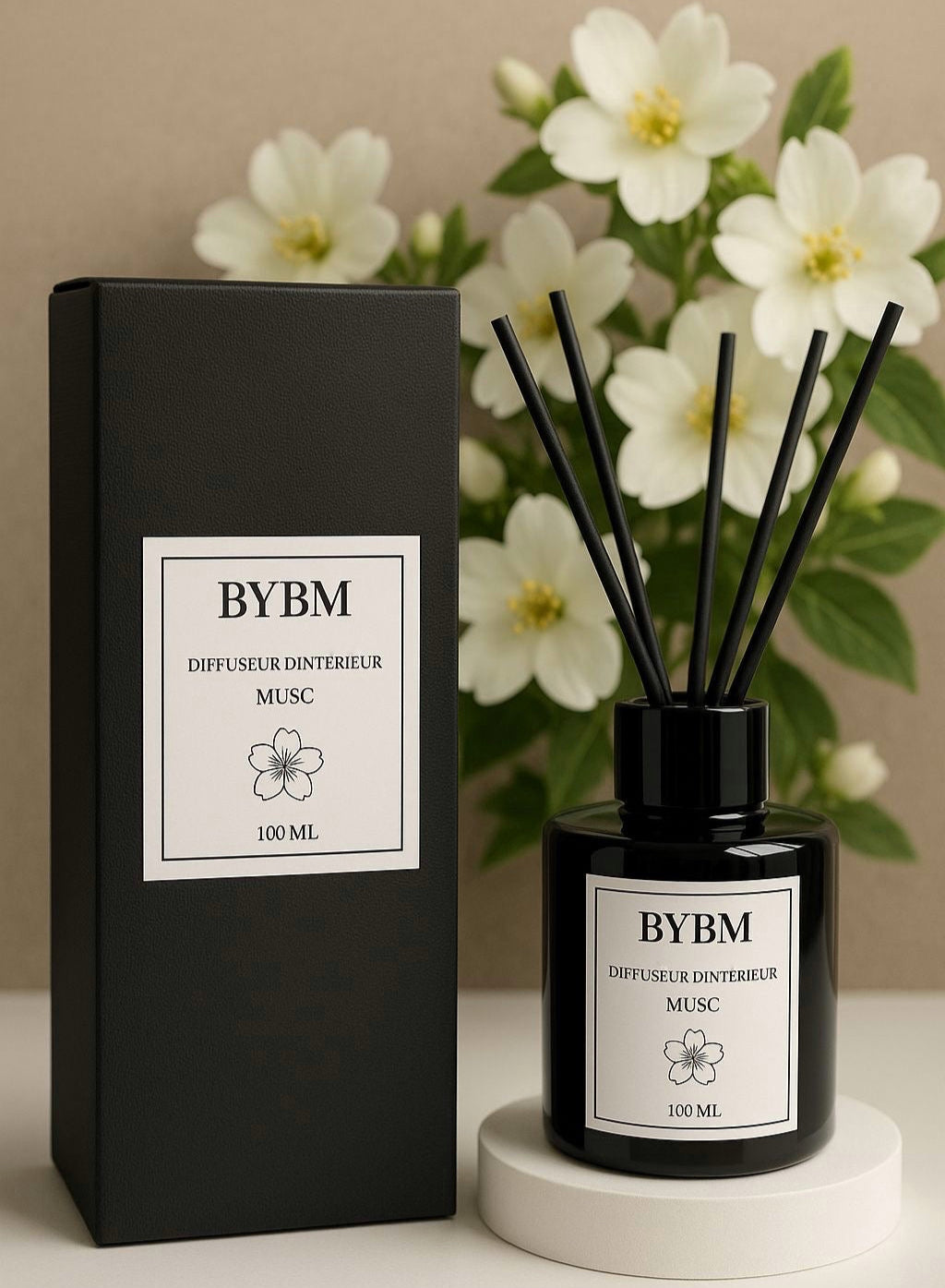 Diffuseur intérieur musc à tiges, parfum subtil et raffiné, idéal pour créer une ambiance chaleureuse et agréable dans votre maison.