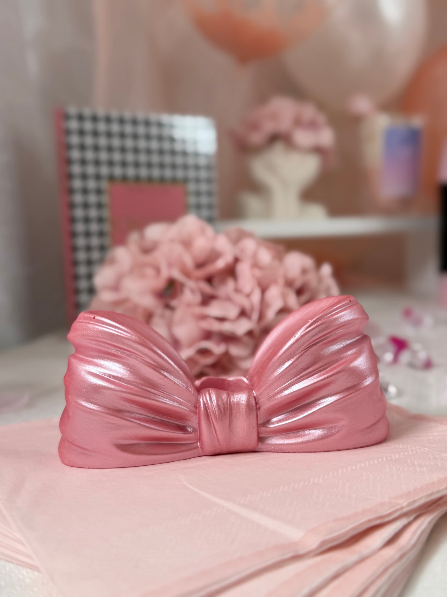 Support en Jesmonite pour bougie chandelle - Nœud
