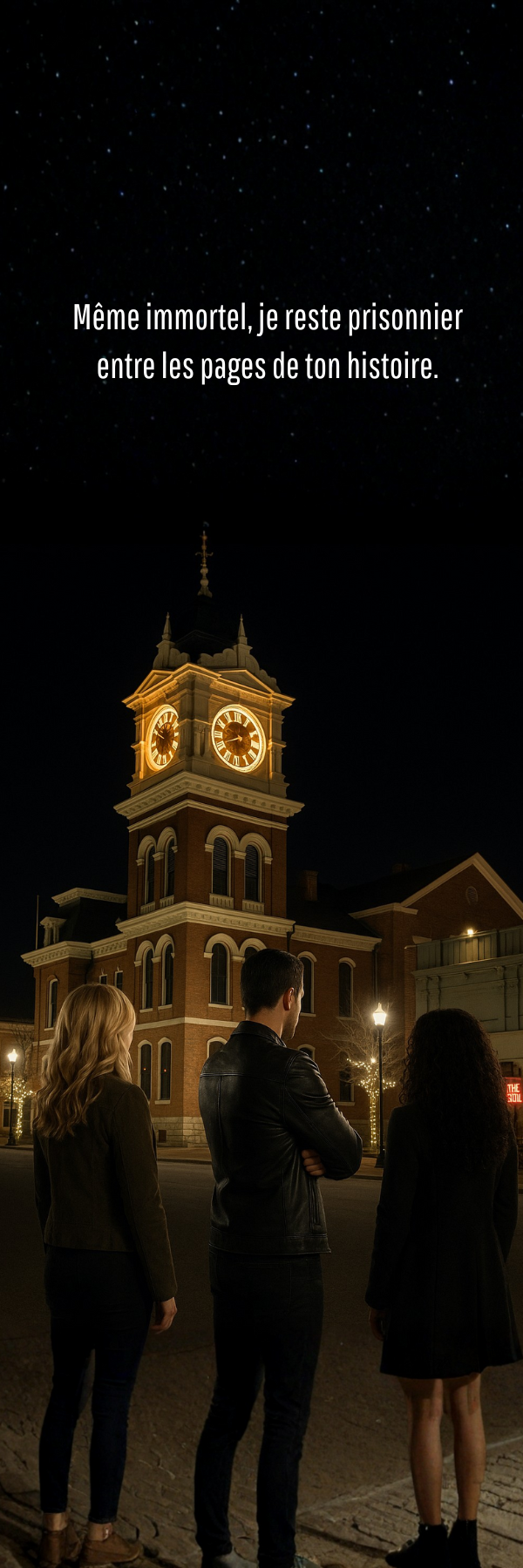 Marque-pages faits main “ Même immortel, je reste prisonnier entre les pages de ton histoire."