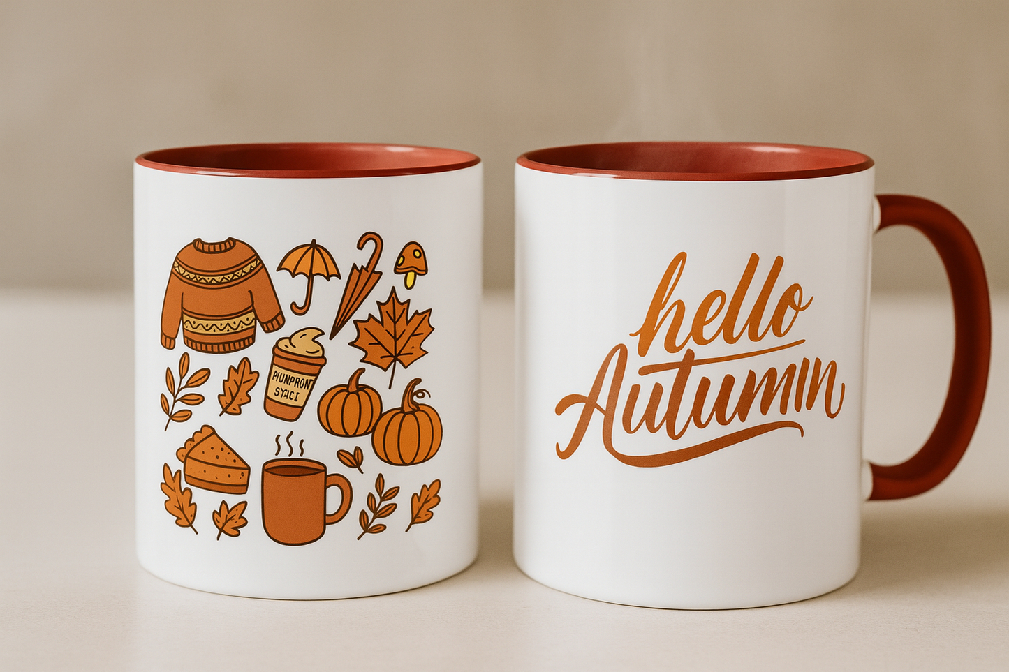 Mug - “Hello Autumn” - Pour des pauses café chaleureusement ensorcelantes 🍂 | Sublimé à la main - 350 ml