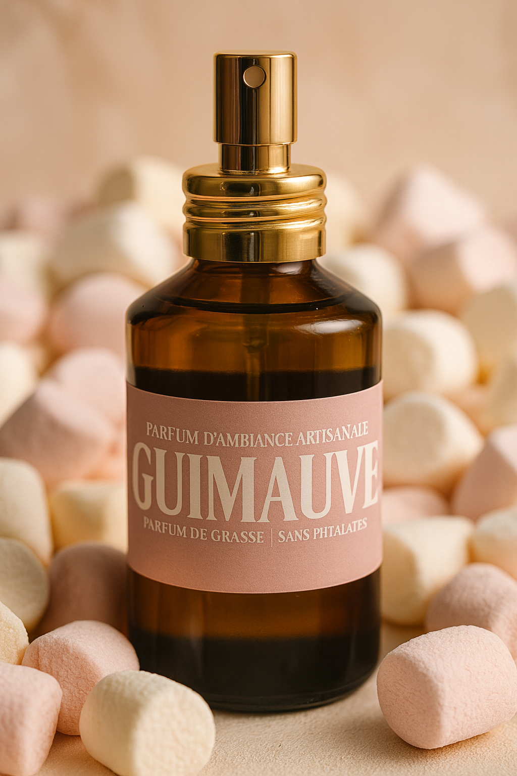 Parfum d’Ambiance Artisanal – Senteur Guimauve - 100 ml - Sans Alcool