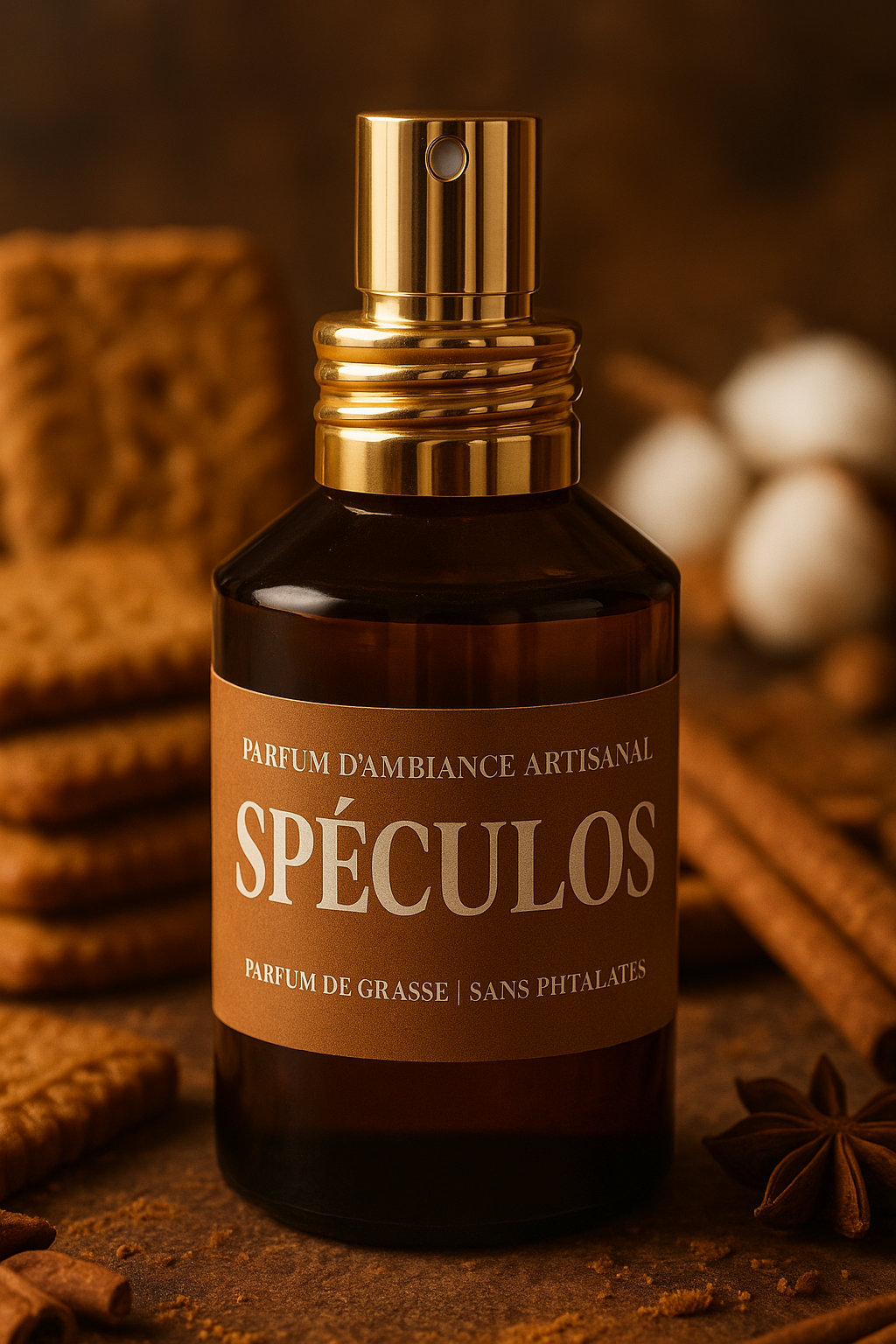 Parfum d’Ambiance Artisanal – Senteur Spéculos - 100 ml - Sans Alcool