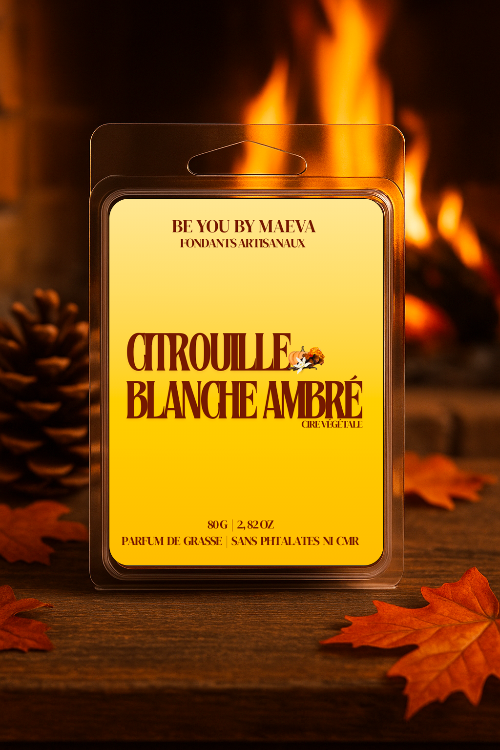 Fondants Parfumés en Carrés à Couper – Citrouille blanche ambré – (80g)