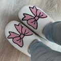 Pantoufles (Chaussons) Doux Pink Bow" – L'Élégance Cocooning