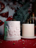 Bougie Pot Jesmonite Beige Rechargeable senteur Pain d'épice– Famille Pain d’Épices pour des Fêtes Gourmandes