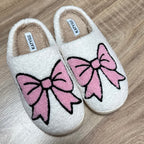 Pantoufles (Chaussons) Doux Pink Bow" – L'Élégance Cocooning