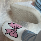 Pantoufles (Chaussons) Doux Pink Bow" – L'Élégance Cocooning