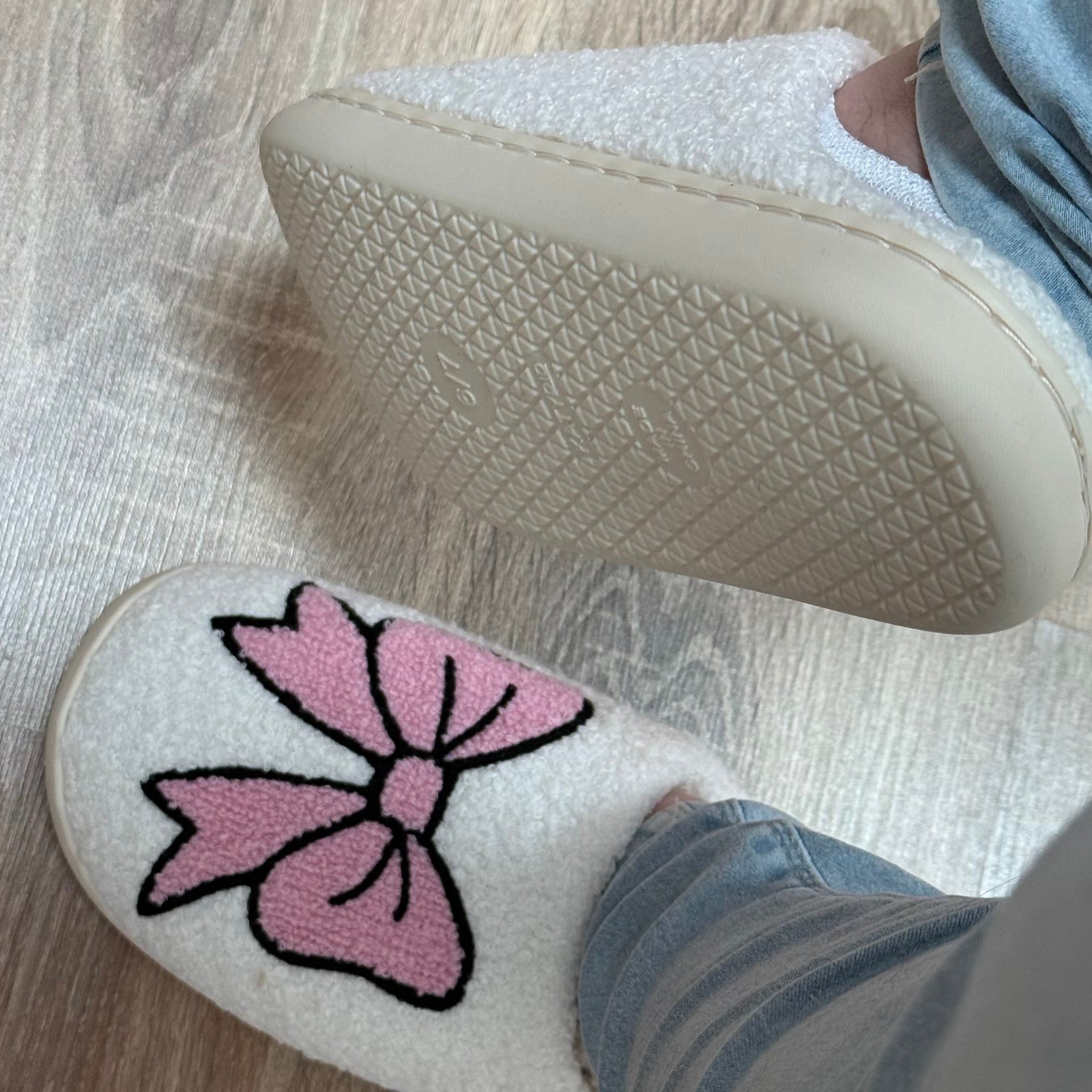 Pantoufles (Chaussons) Doux Pink Bow" – L'Élégance Cocooning