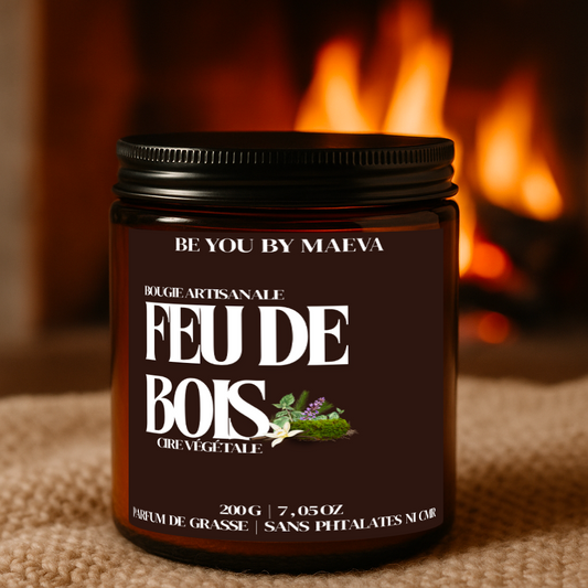 Bougie Parfumée Feu de bois – Pot Ambré – 100g ou 200g