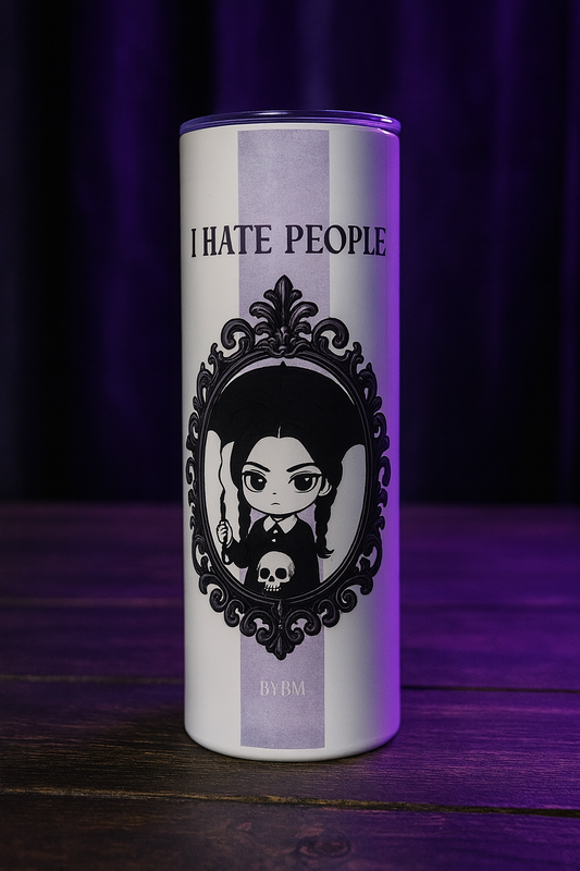 Thermos Isotherme - Mercredi Addams violet - Sublimé à la main - 591ml