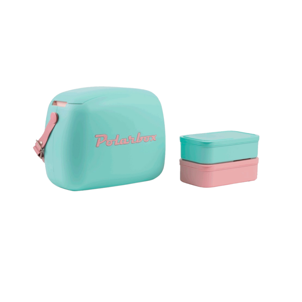 Glacières Vintage CoolerBag Vert d'eau & Rose Baby - Polarbox 6L - PRÉCOMMANDE