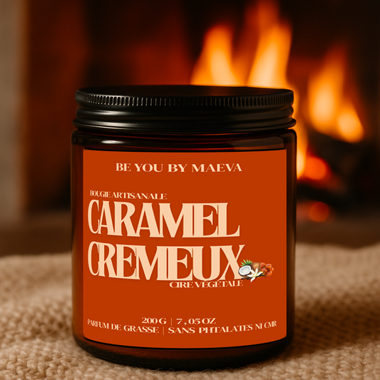 Bougie Parfumée Caramel Crémeux – Pot Ambré – 100g ou 200g