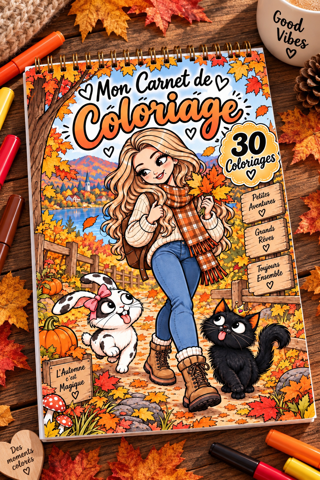 Automne Magique - Mon Carnet de Coloriage - Fait main - Format A4 - PRECOMMANDE