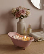 Bougie "Bain de Douceur" en jesmonite – Pièce Artisanale Faite Main – ÉDITION BATHROOM / KAWAII