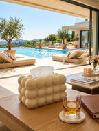 Boîte à Mouchoirs Design "Bubble" en Jesmonite Fait-Main - Pièce Artisanale - ÉDITION DOLCE VITA COLLECTION EPHÉMERE