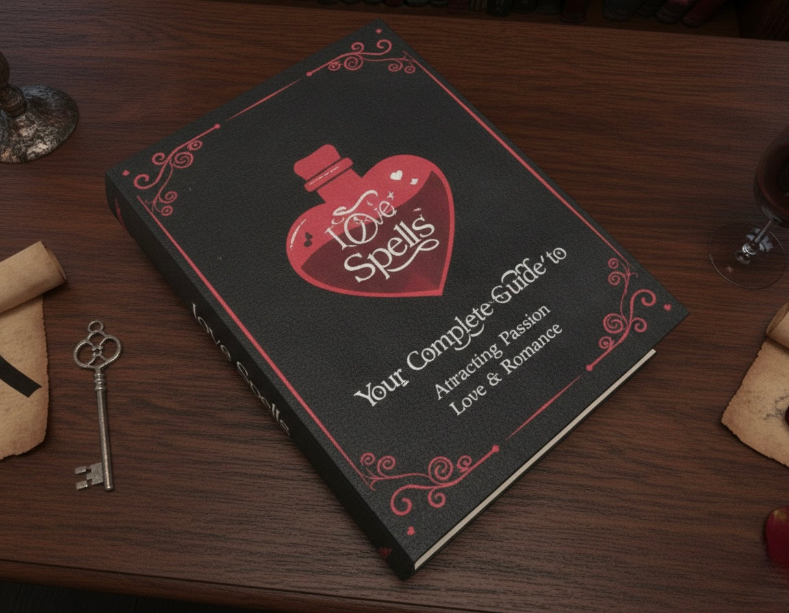 Boîte de Rangement en forme de livre “ Love Spells ” – Secrets de Grimoire & Charmes de Minuit