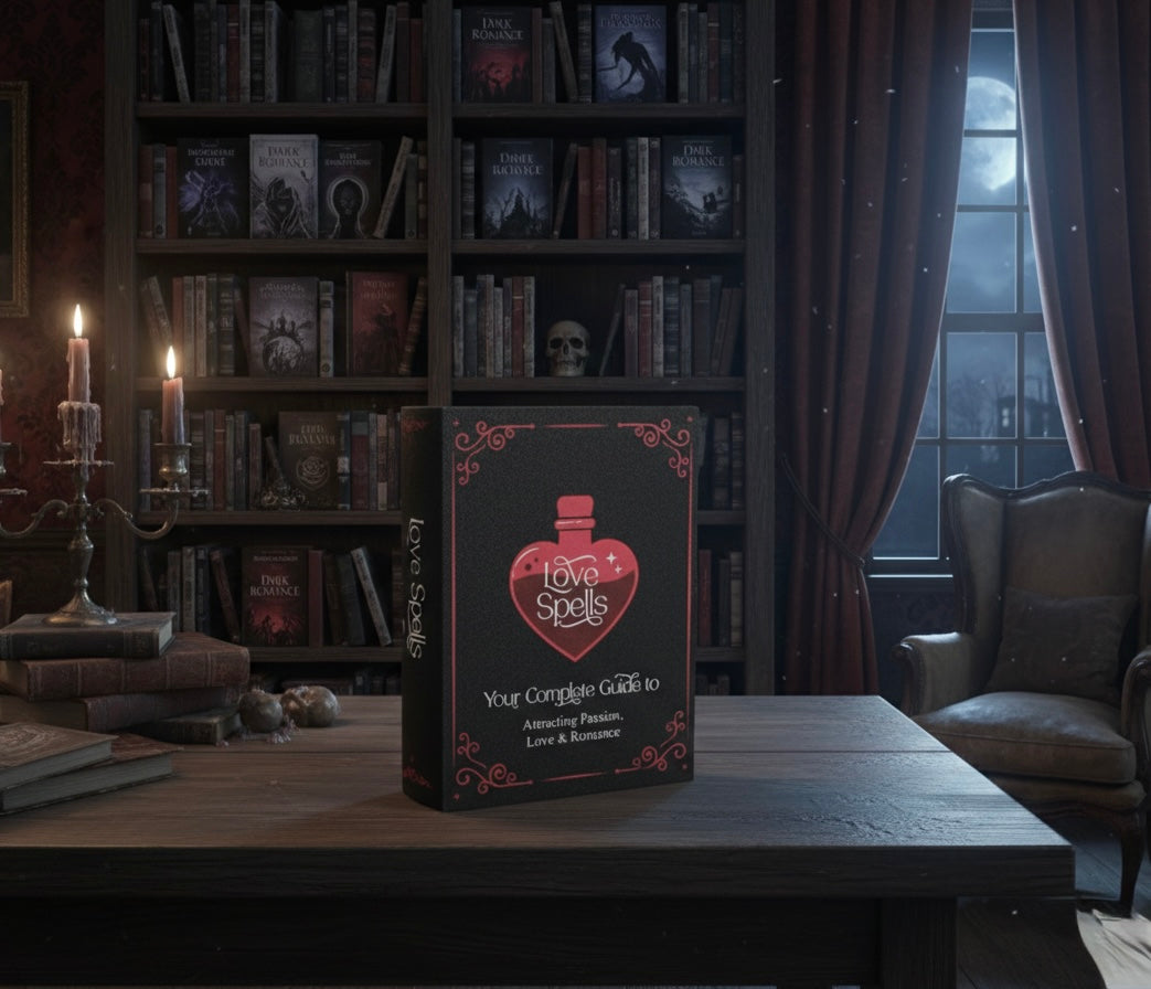 Boîte de Rangement en forme de livre “ Love Spells ” – Secrets de Grimoire & Charmes de Minuit