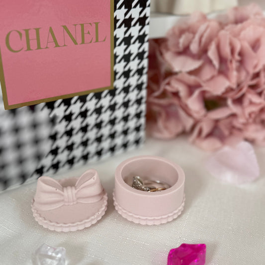 Boîte Nœud en Jesmonite – Artisanale fait à la Main – Coloris Rose ou Blanc