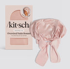 Bonnet de Nuit en Satin – Certifiée OEKO-TEX®  – Rose poudré  – Édition Bathroom