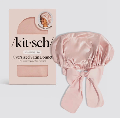 Bonnet de Nuit en Satin – Certifiée OEKO-TEX®  – Rose poudré  – Édition Bathroom