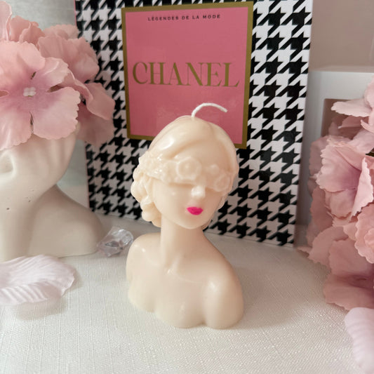 Bougie Petit Buste de Dame – Cire Végétale – Fait Main – Sans CMR ni Phtalates