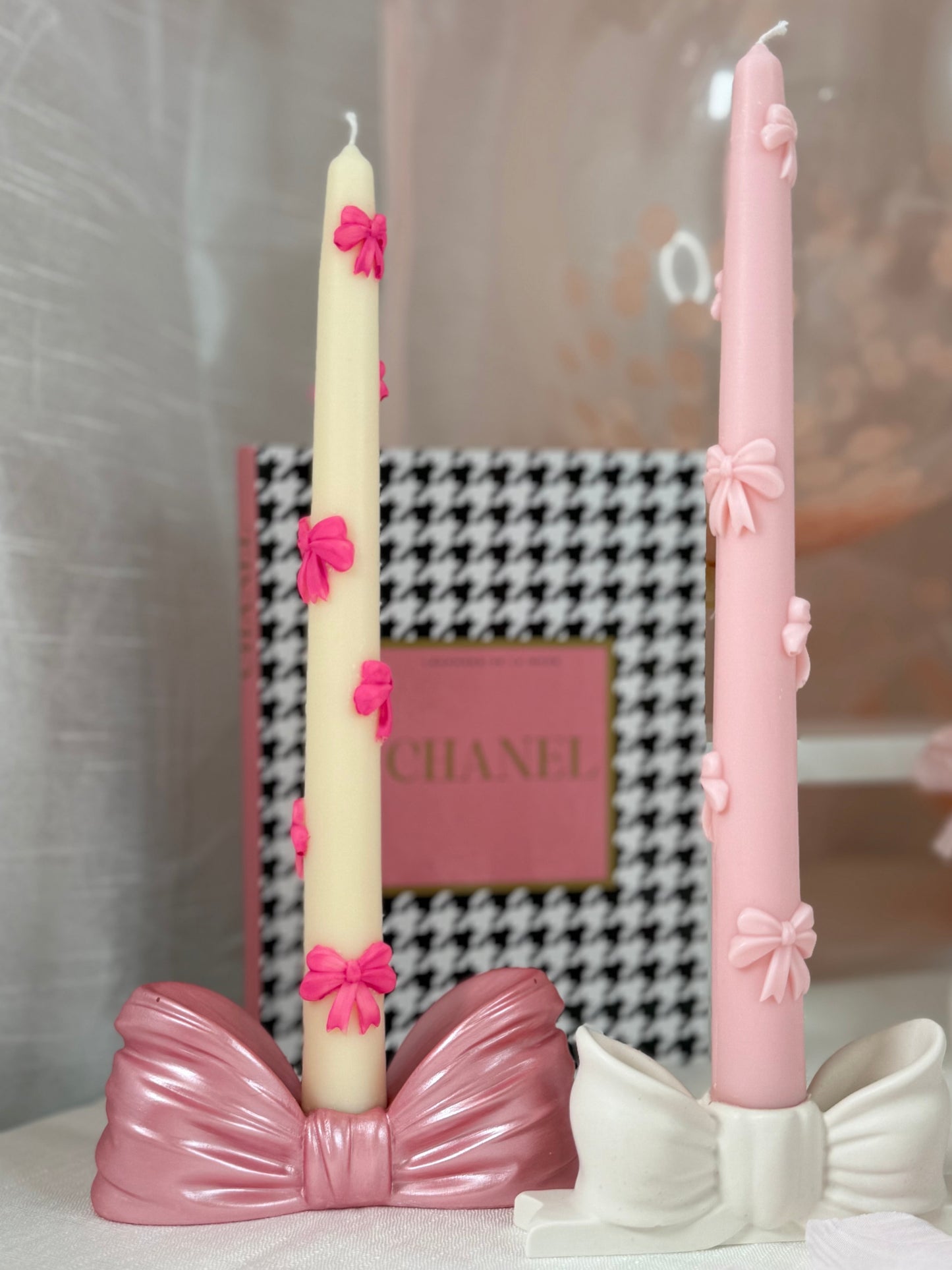 Bougie Pilier Décorative – Nœuds Sculptés – Cire Végétale – Fait Main – Sans CMR ni Phtalates
