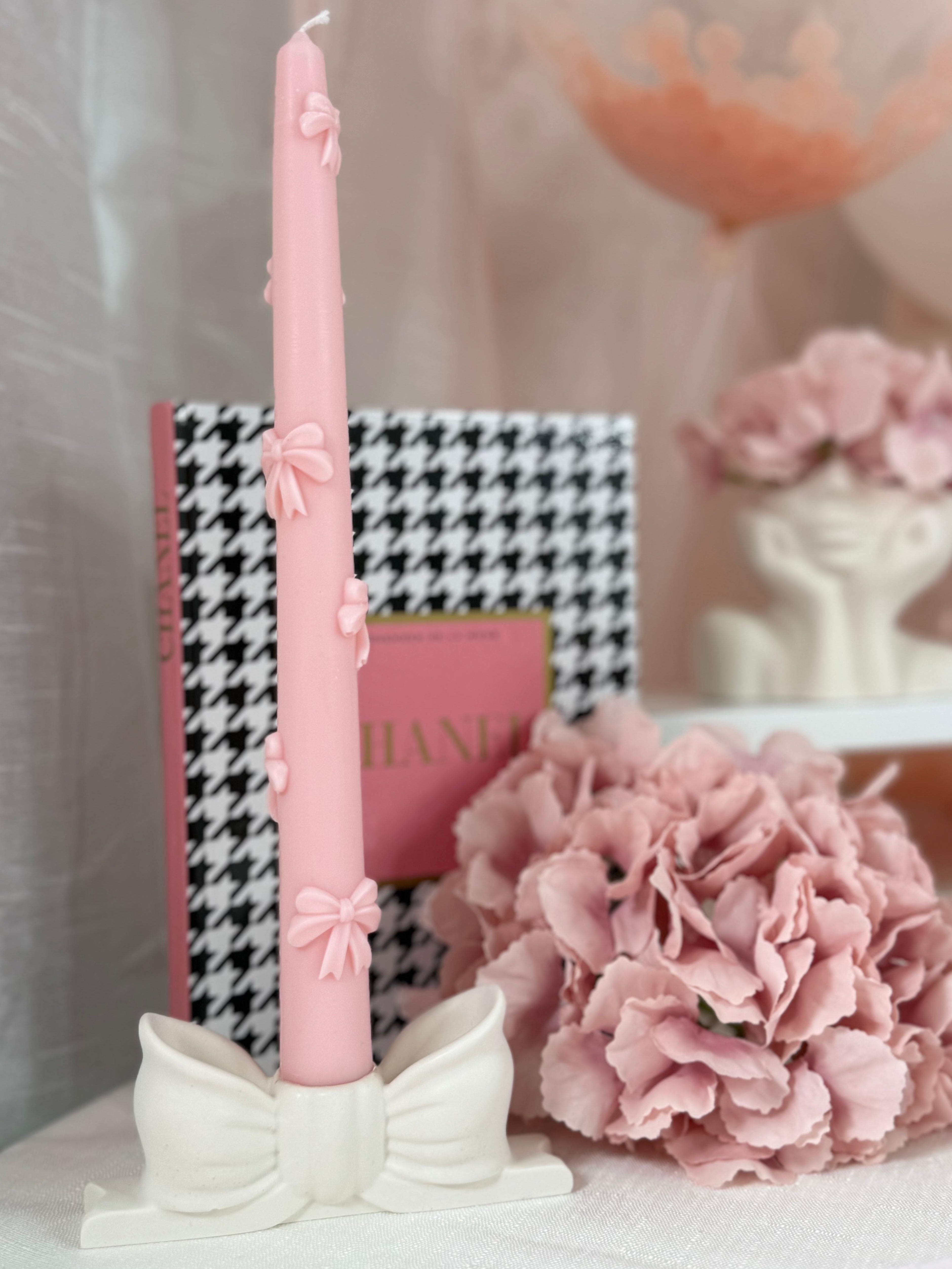 Bougie Pilier Décorative – Fraise, Cerise ou Nœud - Sans CMR ni Phtalates