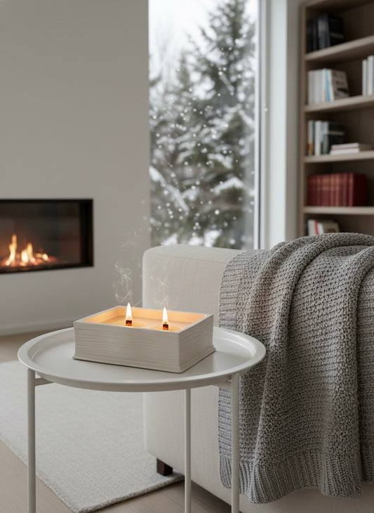 Bougie Artisanale  Pot en Jesmonite – "Livre Enchanté" – Ambiance Cocooning - Faite par mes soins