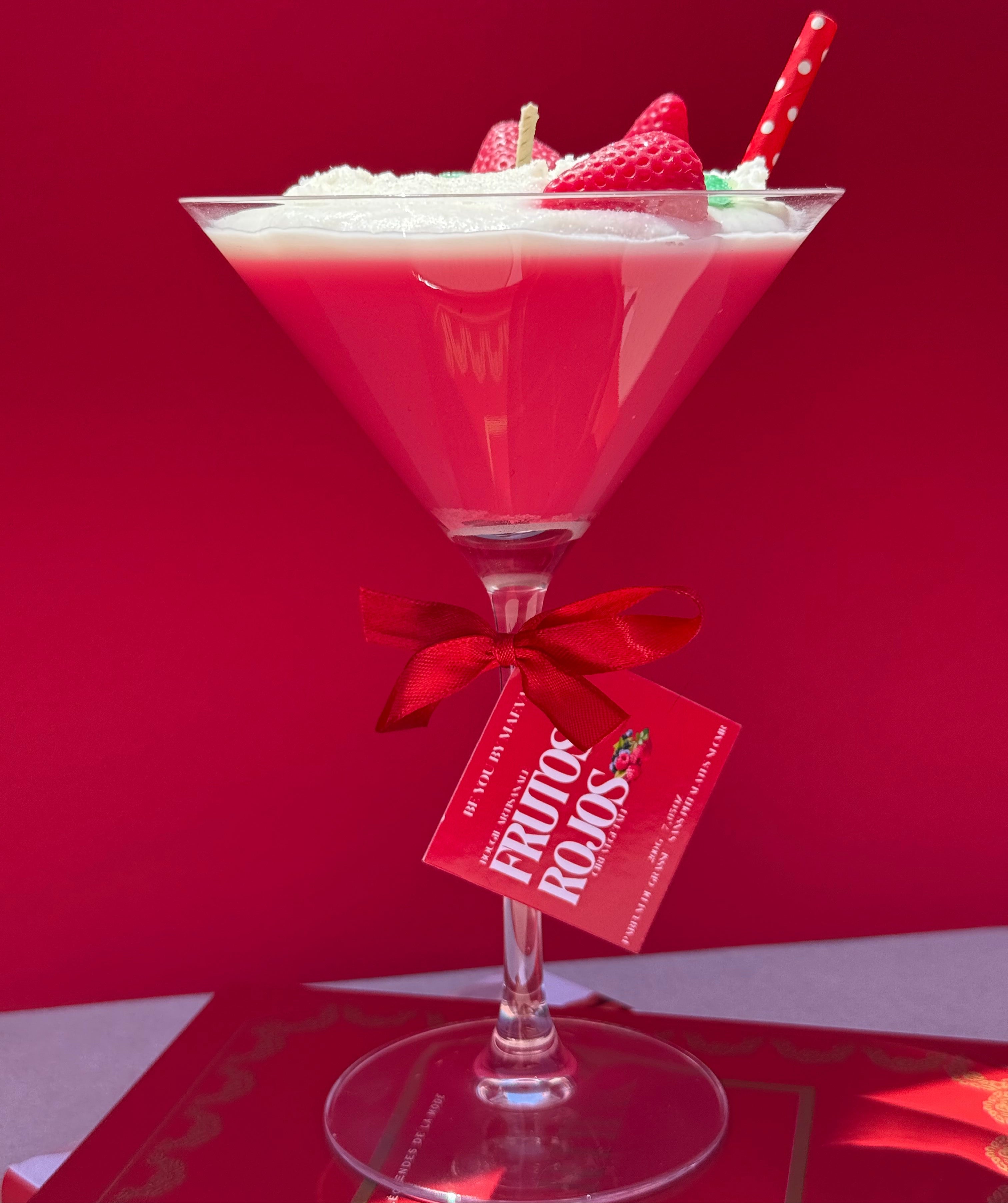 Bougie Cocktail Rouge – Frutos Rojos – Verre à Cocktail