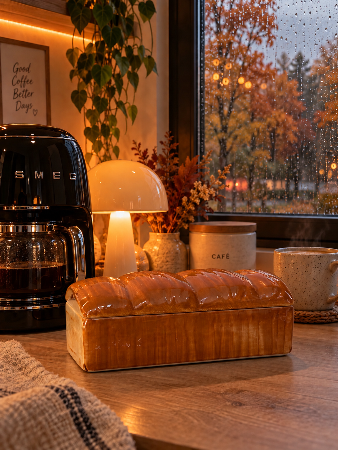 Bougie Gourmande "Brioche au Beurre" en Céramique Réutilisable – Sans CMR, Sans Phtalates - Édition Automne / Brunch