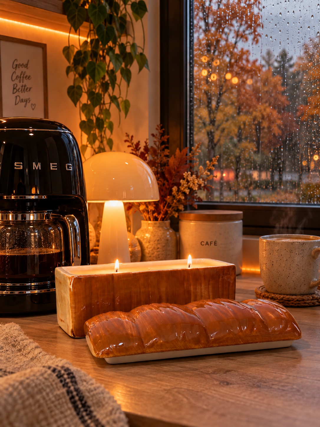 Bougie Gourmande "Brioche au Beurre" en Céramique Réutilisable – Sans CMR, Sans Phtalates - Édition Automne / Brunch