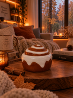 Bougie Gourmande "Cinnamon Roll" en Céramique Réutilisable – Sans CMR, Sans Phtalates - Édition Automne / Brunch