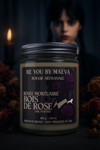 Bougie Parfumée Bois de Rose – Pot avec couvercle – Inspiré par "Mercredi addams" - 100g