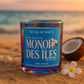 Bougie Parfumée Monoï des Îles – Pot Irisé aux Reflets – 340g