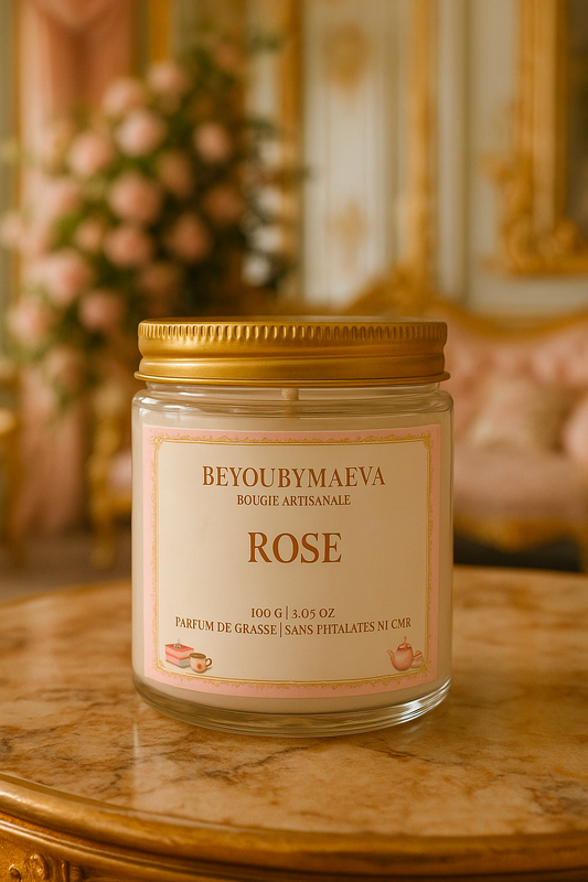 Bougie Parfumée Rose – Pot avec couvercle – Inspiré "Des Chroniques - 100g