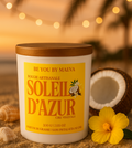 Bougie Parfumée Soleil d’Azur – Pot Blanc avec ou sans couvercle – 200g