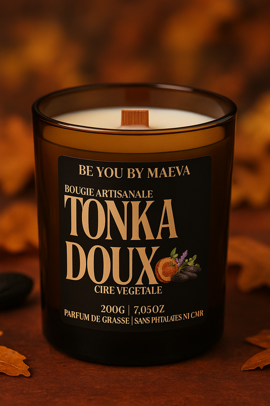 Bougie Parfumée Tonka – Pot Ambré – 200g