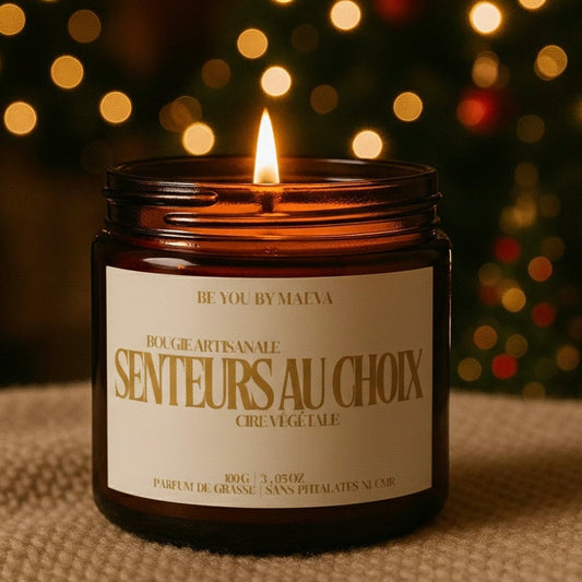 Bougie Parfumée senteurs au choix  – Pot Ambré –  100g ou 200g