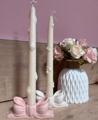 Bougie Pilier Décorative – Fraise, Cerise ou Nœud - Sans CMR ni Phtalates