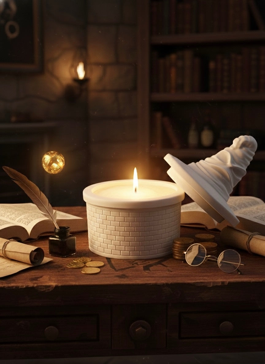 Bougie Pot en Jesmonite – Chapeau Harry potter - fait par mes soins