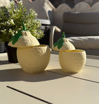 Bougie Rechargeable "Citron d'Amalfi" – Pot en Jesmonite Fait-Main – Pièce Artisanale - ÉDITION DOLCE VITA COLLECTION EPHÉMERE