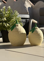 Bougie Rechargeable "Citron d'Amalfi" – Pot en Jesmonite Fait-Main – Pièce Artisanale - ÉDITION DOLCE VITA COLLECTION EPHÉMERE