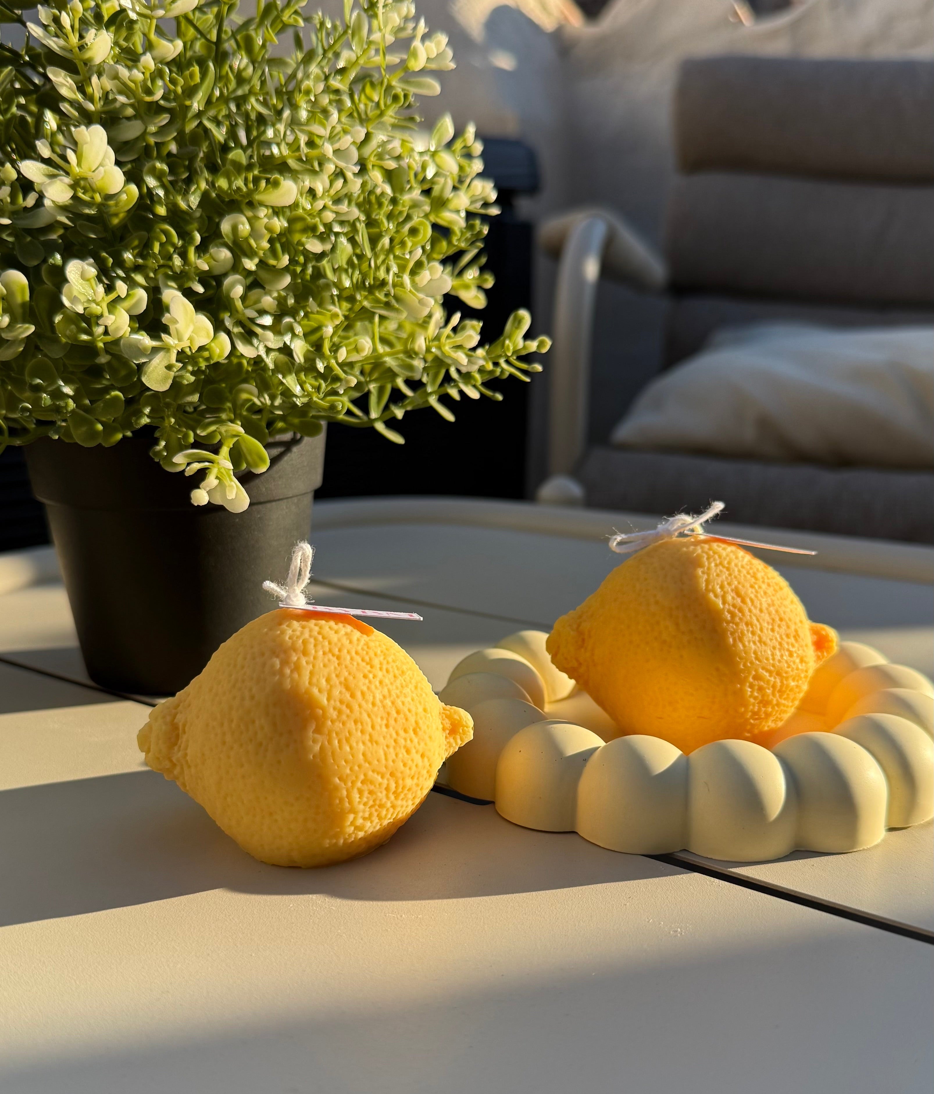 Bougie Sculpturale – " Citron Réaliste " Fait-Main - Sans CMR ni phtalates - ÉDITION DOLCE VITA COLLECTION EPHÉMERE