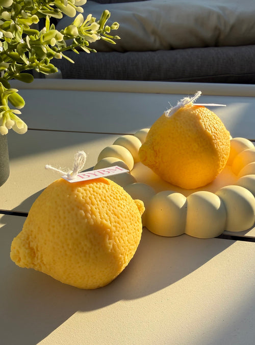 Bougie Sculpturale – " Citron Réaliste " Fait-Main - Sans CMR ni phtalates - ÉDITION DOLCE VITA COLLECTION EPHÉMERE