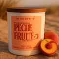 Bougie Parfumée Pêche Fruité – Pot Blanc avec ou sans couvercle – 200g