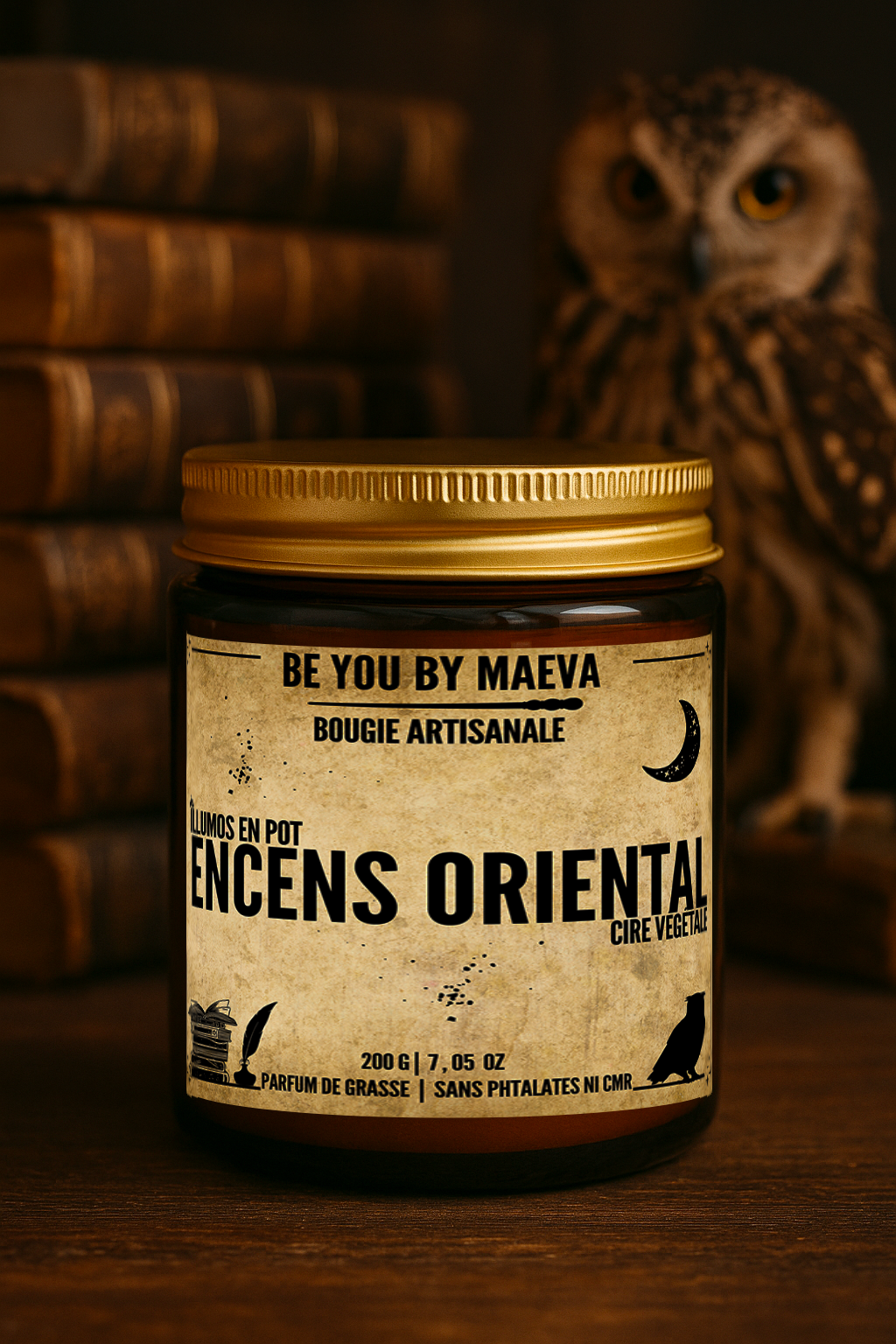 Bougie Parfumée Encens Oriental – Pot avec couvercle – Inspiré "d'Harry potter " - 100g ou 200g