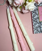 Bougie Pilier Décorative – Fraise, Cerise ou Nœud - Sans CMR ni Phtalates