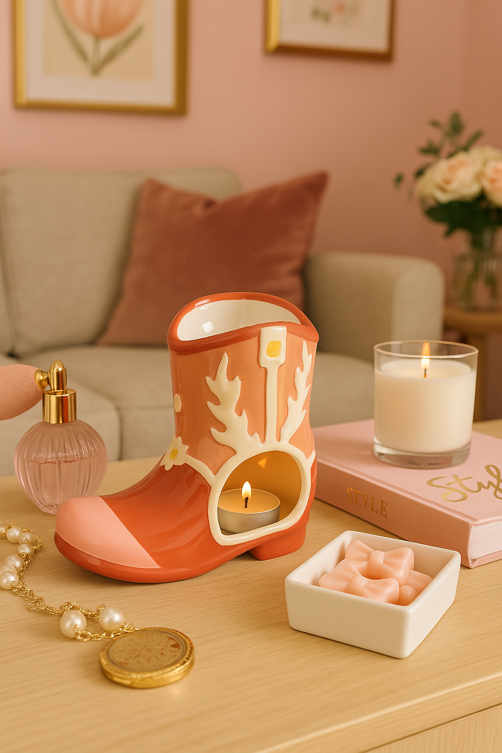Brûleur Botte Girly – Fun, parfum & esprit saloon