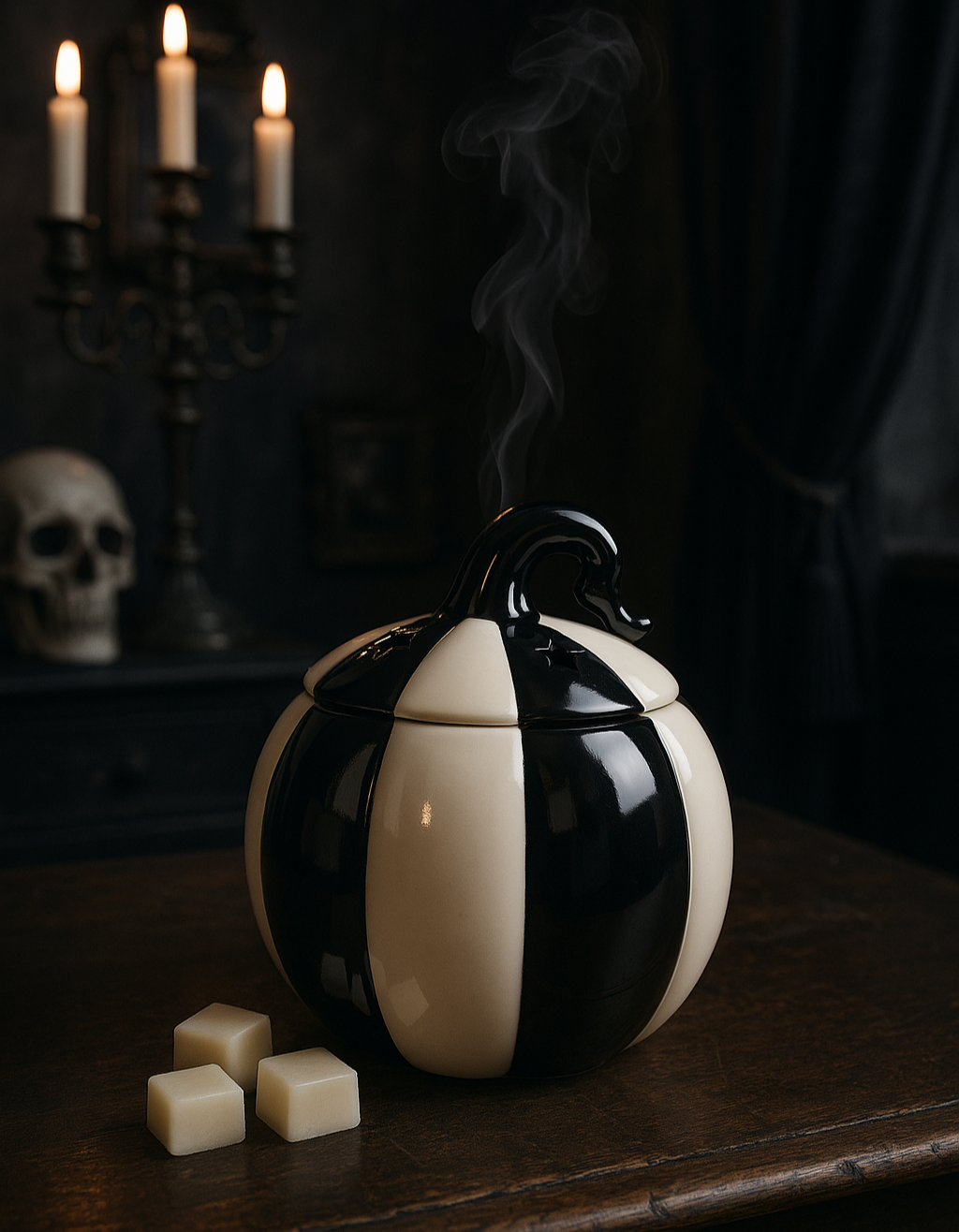 Brûleur à fondant “Citrouille rayée gothique”