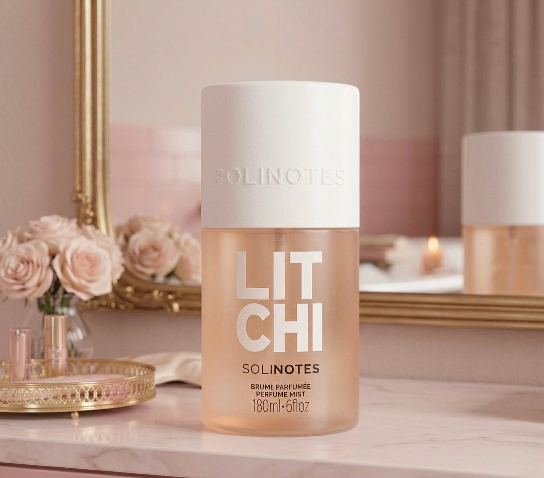 Brume Parfumée LITCHI –  Fabriqué en France – SOLINOTES – (180ml) PRÉCOMMANDE